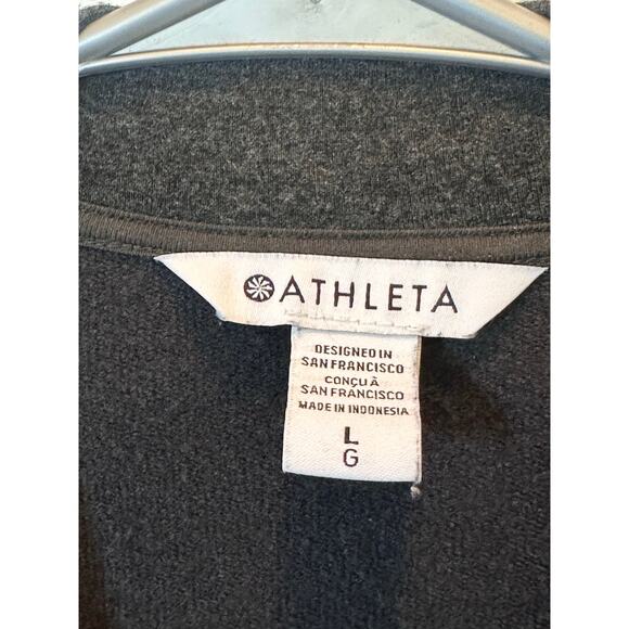Athleta Athletic Top Women's Size L Gray Heather Purana V-Neck Wrap Sweatshirt - Picture 4 of 7